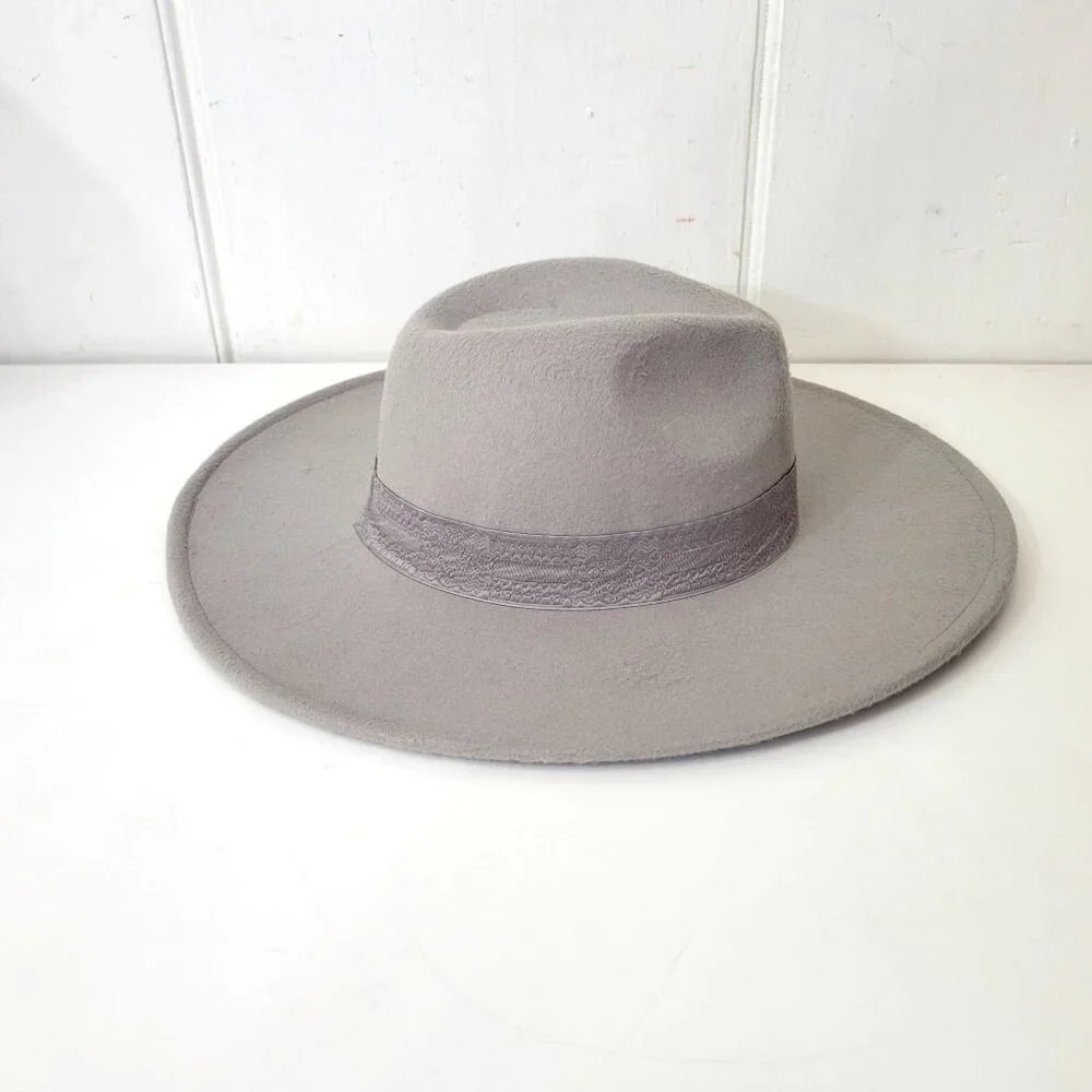 Carley Jean Los Angeles Wide-Brimmed Gray Felt Hat - Picture 3 of 7